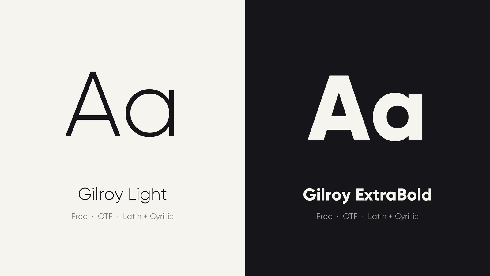 Gilroy Light and Gilroy ExtraBold, the two free weights, shown side by side